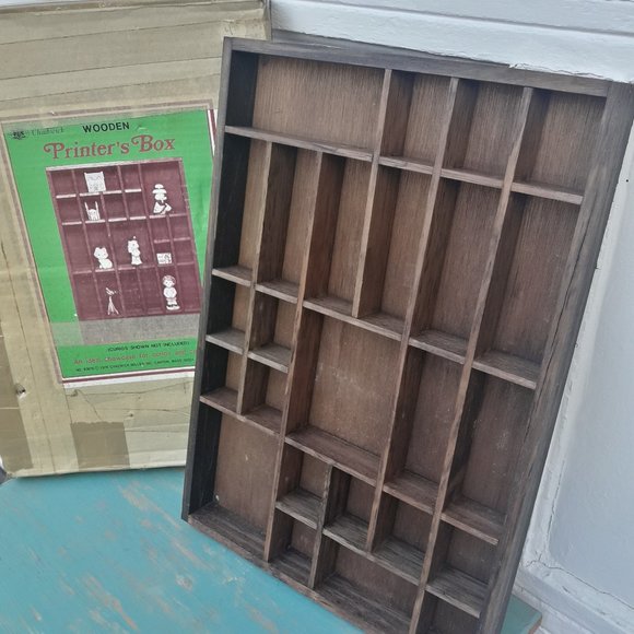 Other - Shadow Box Wooden Wall Hanging Decor Wood Shelf Curio Cabinet Vintage